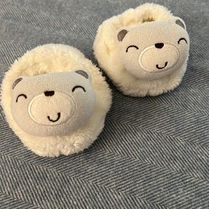 Cozy Bear Baby Slipper Booties Size 0-6 months
